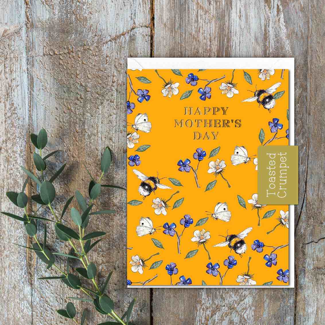 Happy Mother's Day (Bees & Butterflies on Sunshine Yellow)