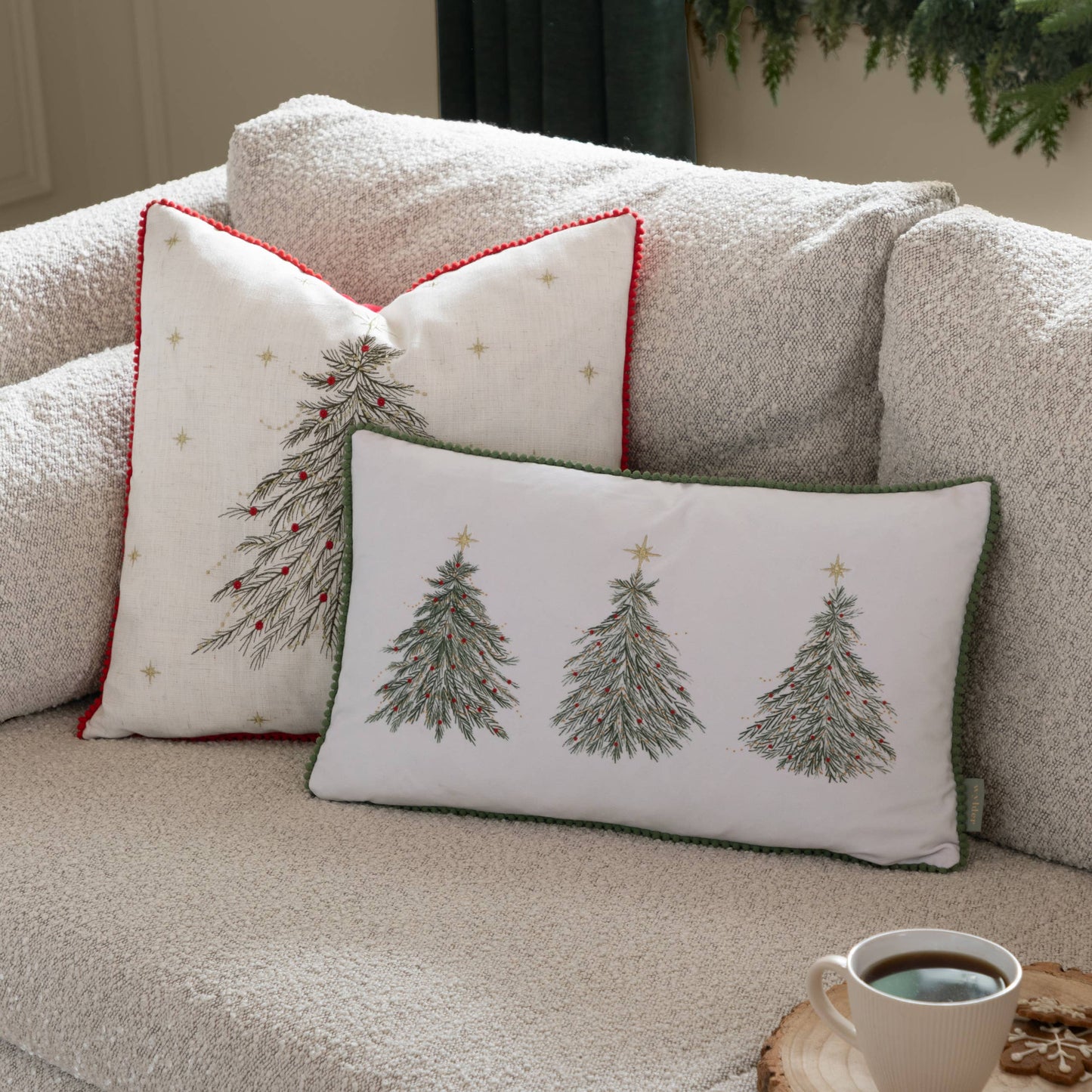 Twinkling Tree Embroidered Cushion 45 x 45cm