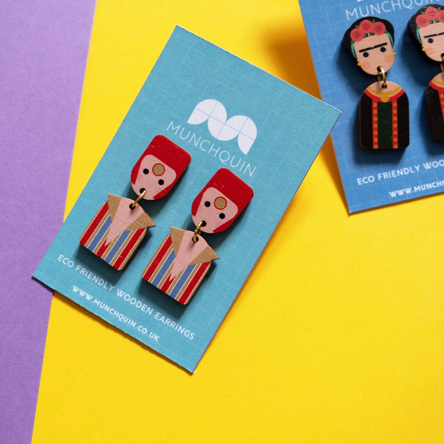 Liam Gallagher inspired - wooden dangle earrings