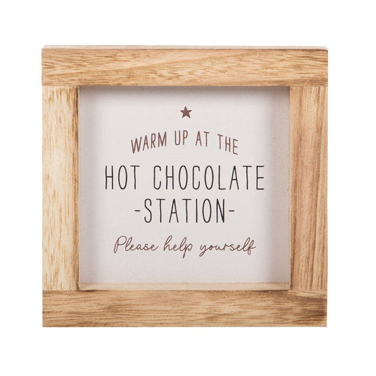 Hot Chocolate Station Wooden Christmas Sign
