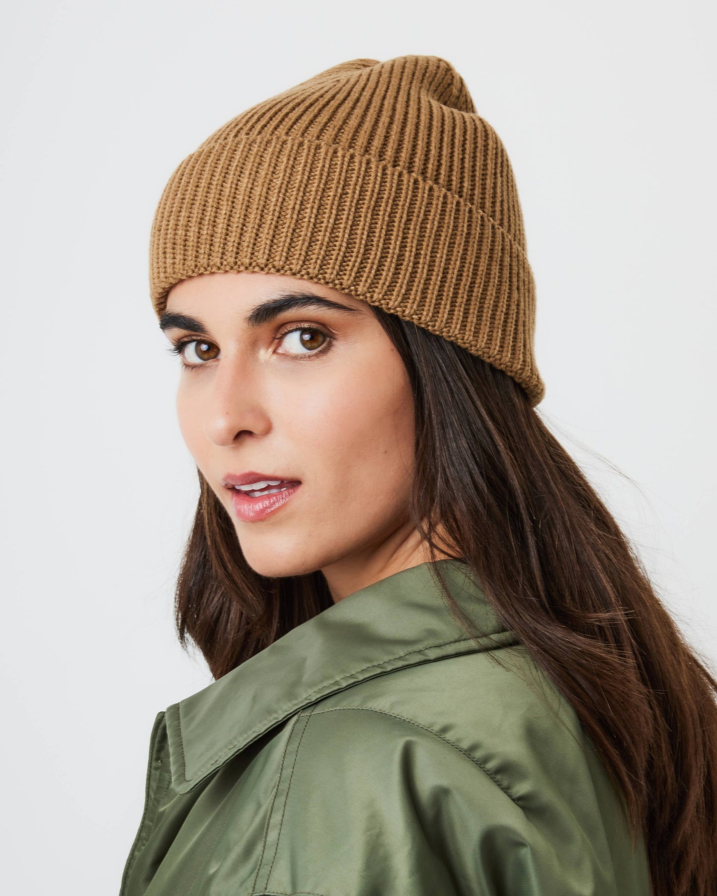 Recycled Beanie in Camel