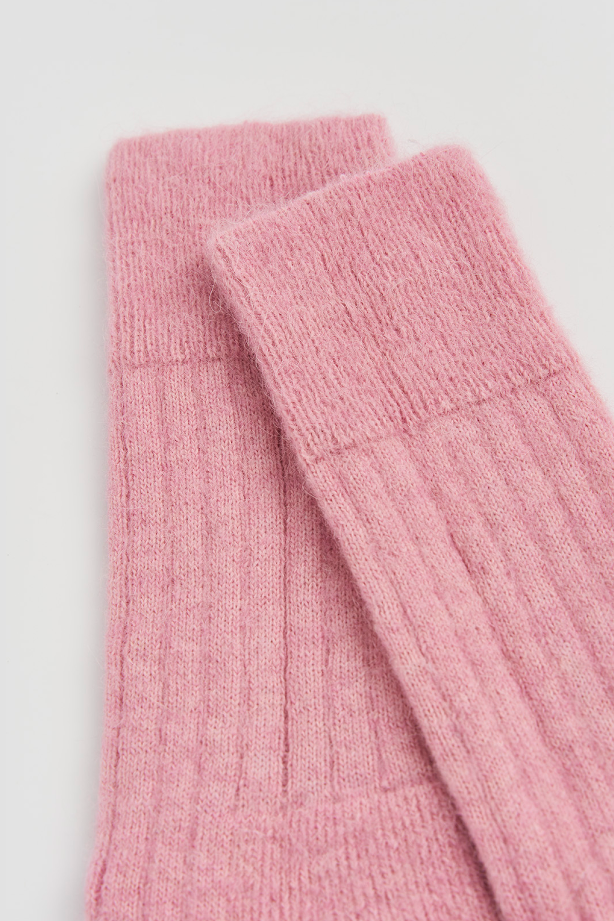 Sherbet Pink Ultra Soft Alpaca Ribbed Bed Socks: Small (UK 4-7)