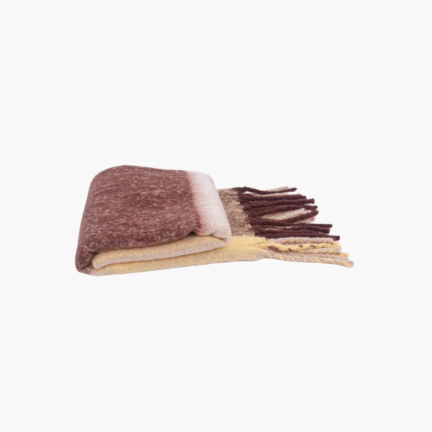 Yara Neutral Square Colour Block Heavyweight Scarf: One-size