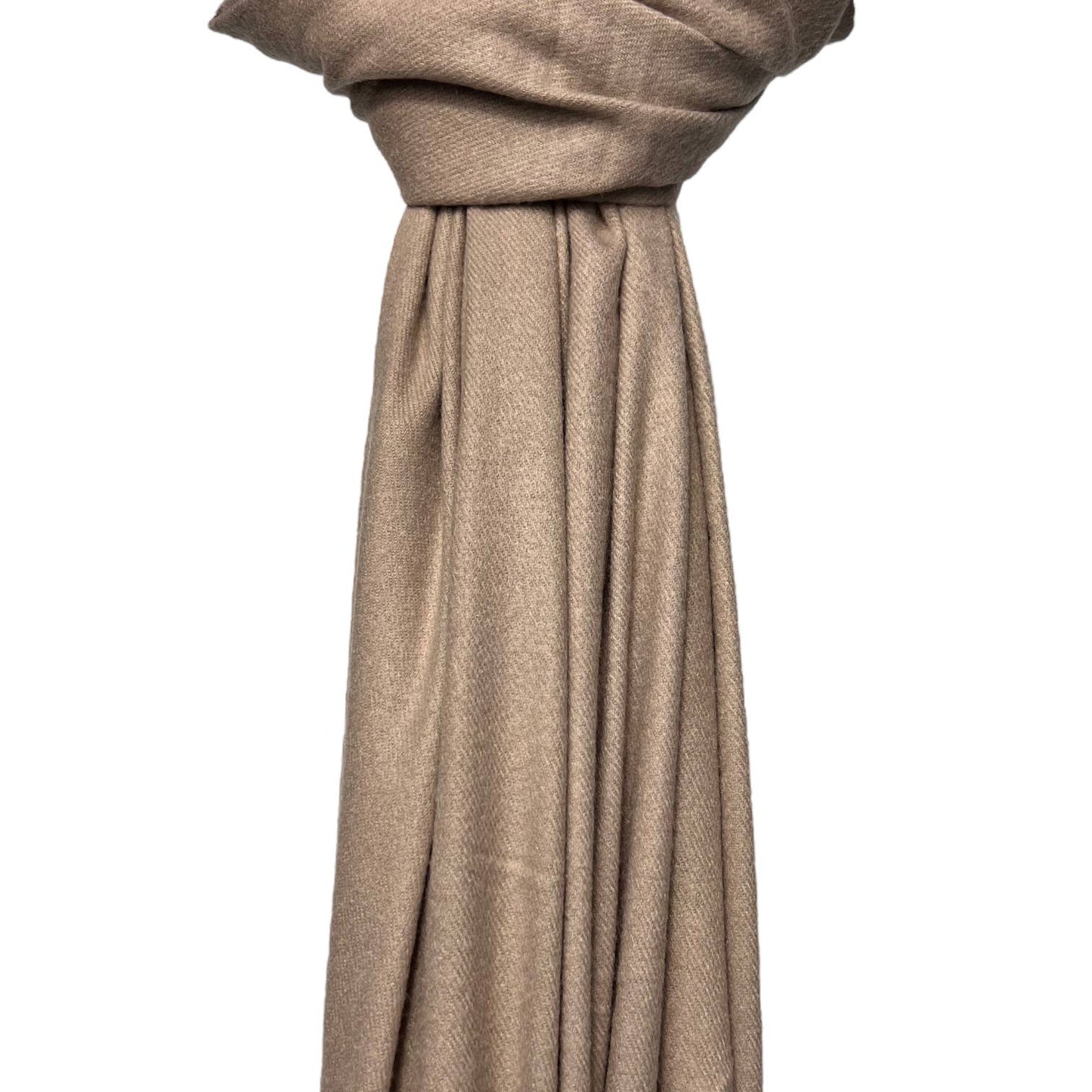 Plain woolblend scarf with tassels - Light Grey