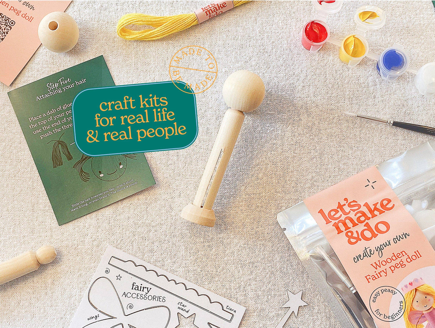 Create Your Own Fairy Wooden Peg Doll Kit