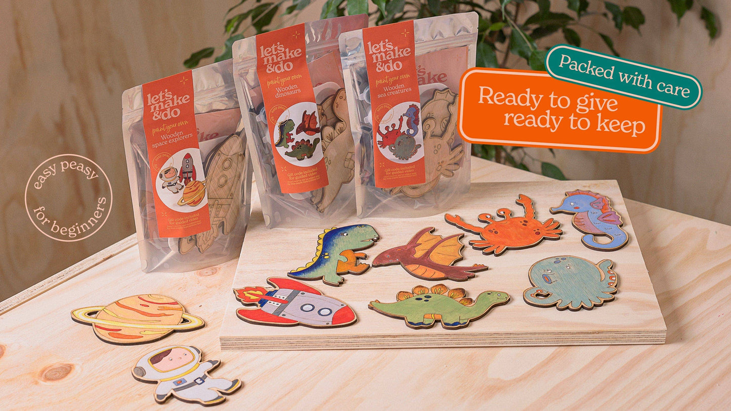 Paint Your Own Wooden Dinosaurs Kit