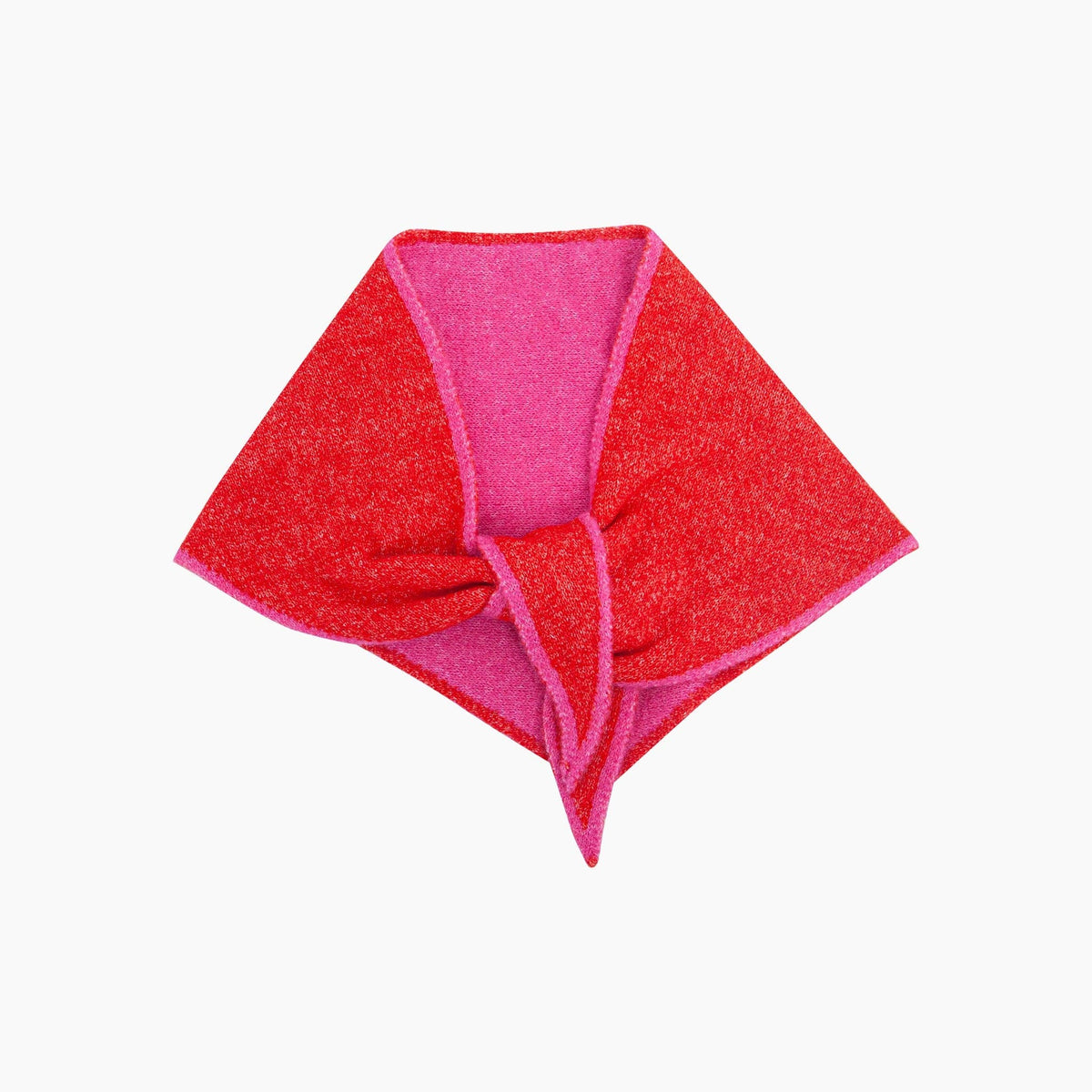 Contrast Trim Triangle Heavyweight Scarf in Red/Pink: One Size