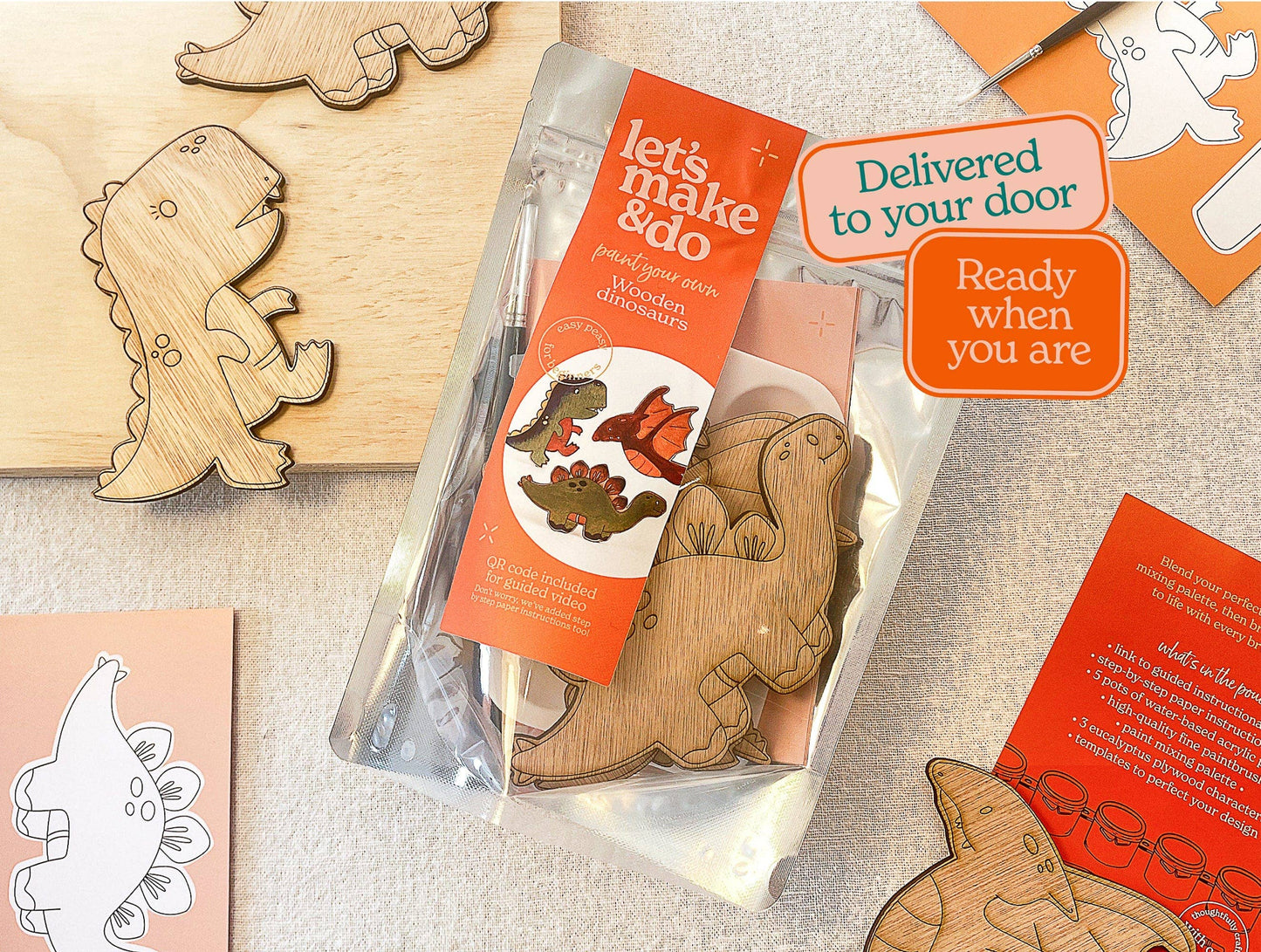 Paint Your Own Wooden Dinosaurs Kit