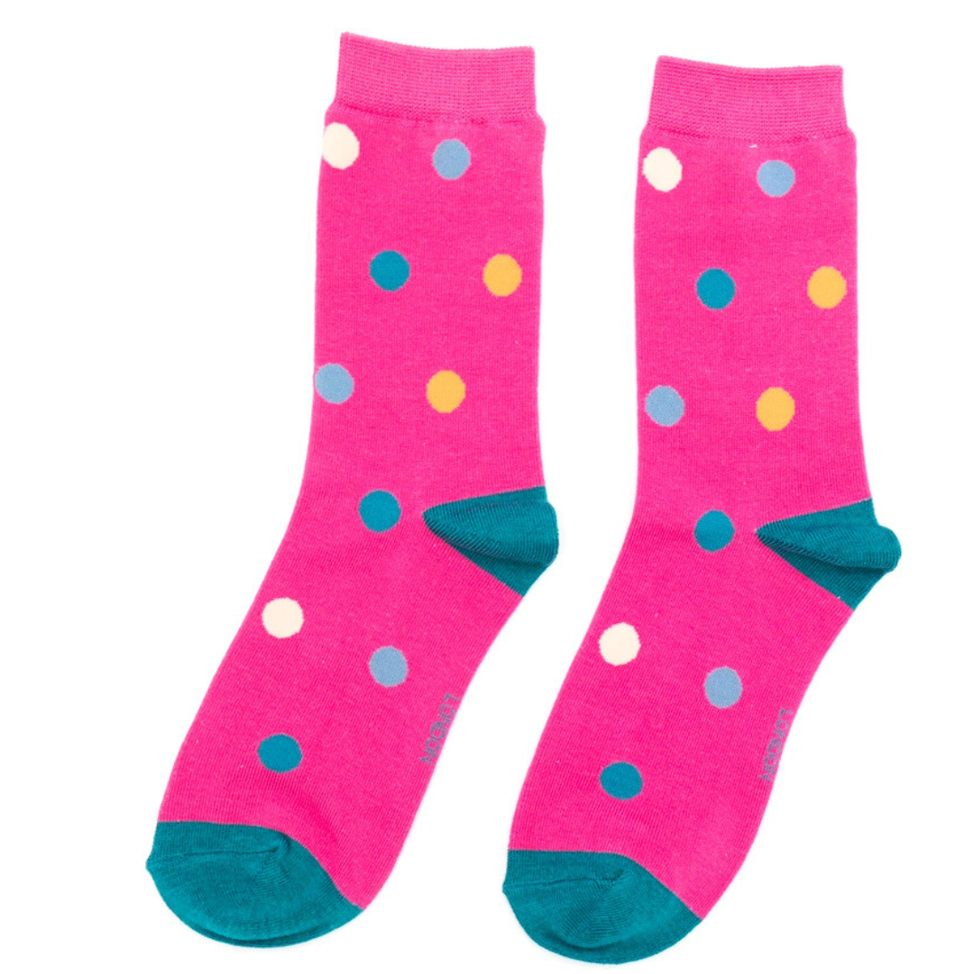 Miss Sparrow Spots Hot Pink Socks