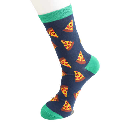 Mr Heron Bamboo Pizza Slices Socks - Navy
