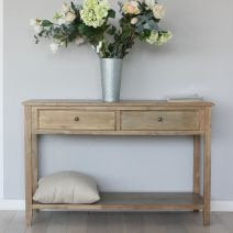 Natural Wooden Console Table 2 Draw