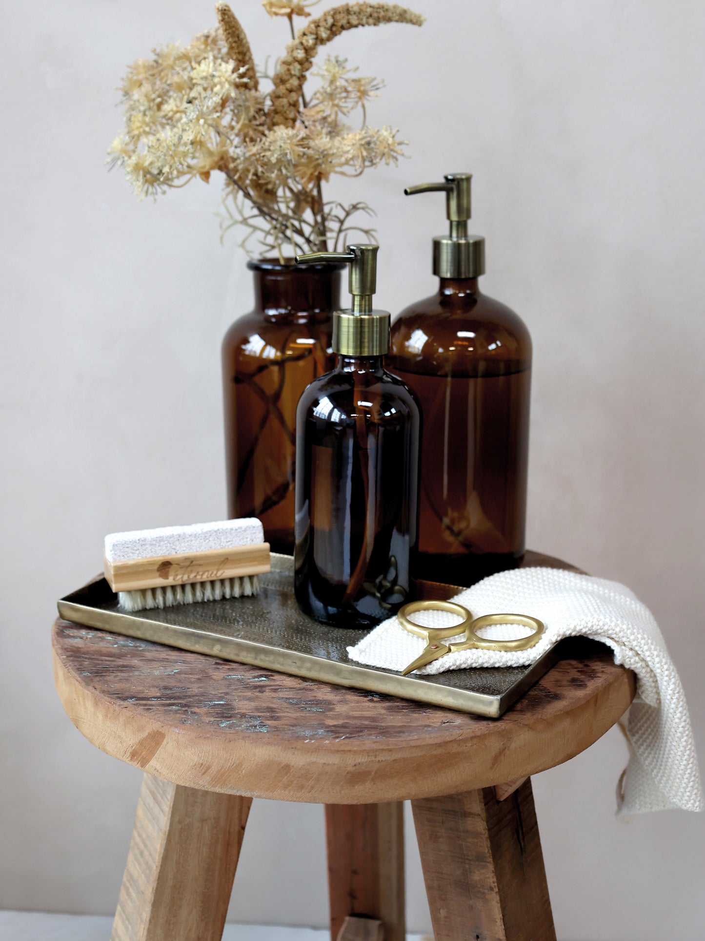 Antique Brown Pump Bottles - 2 sizes available