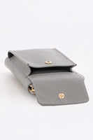 Light Grey Leather Mobile Phone Wallet Combo Bag