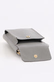 Light Grey Leather Mobile Phone Wallet Combo Bag
