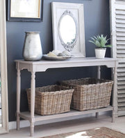 Simple Grey Shelf Wooden Console Table