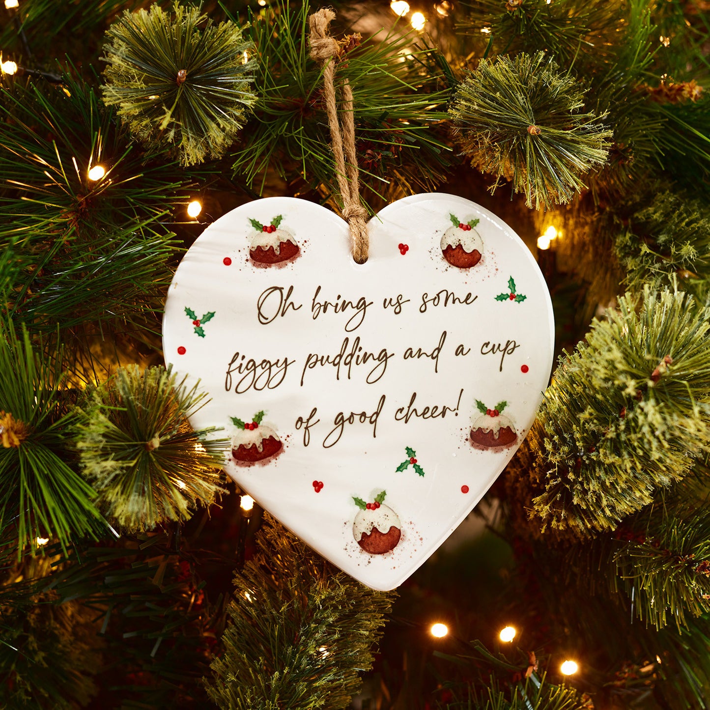 Large Ceramic Christmas Pudding Hanger