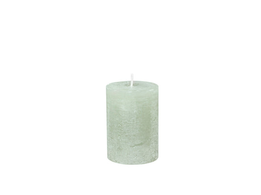 Pale Green Rustic Pillar Candle - 4 sizes