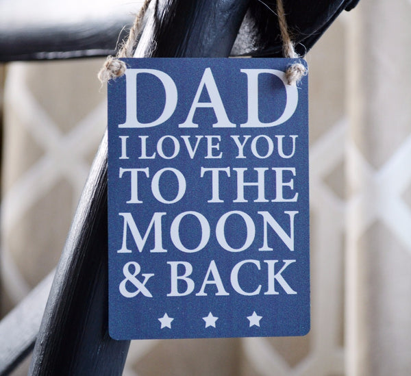 Dad Moon & Back Mini Metal Sign