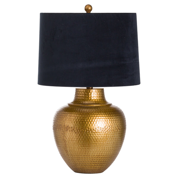 Bronze Table Lamp With Black Velvet Shade
