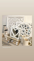 Distressed Panelled Heart Mirror
