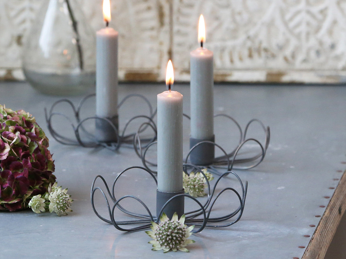 Bundle of 5 Grey Dinner Candles