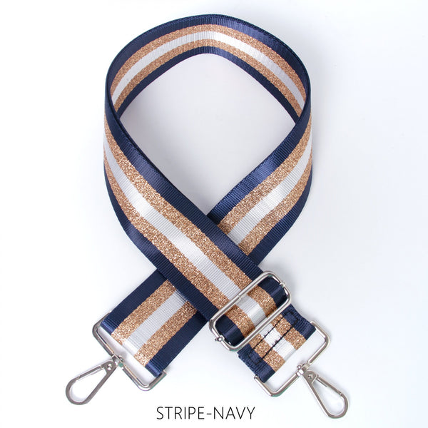 Bag Strap- Navy & Gold Stripe