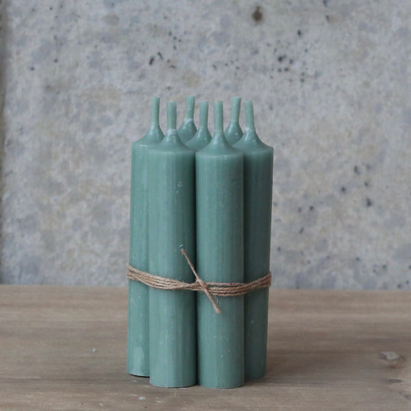Bundle of 5 Green Dinner Candles