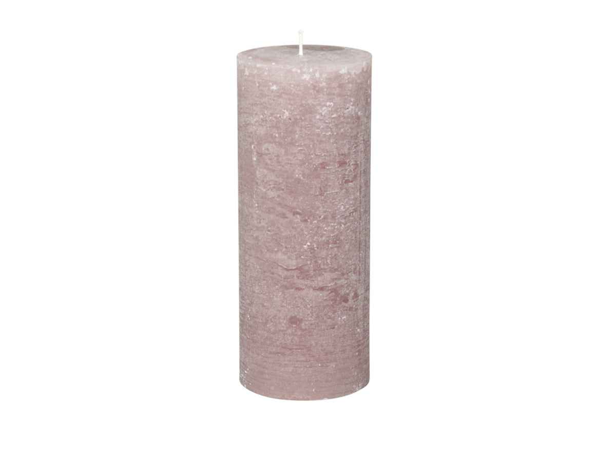 Dusky Pink Rustic Pillar Candle - 4 sizes available