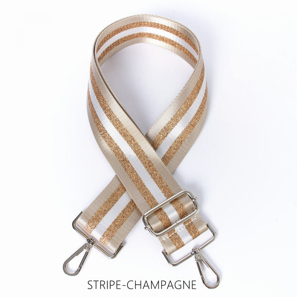 Bag Strap- Champagne & Gold Stripe