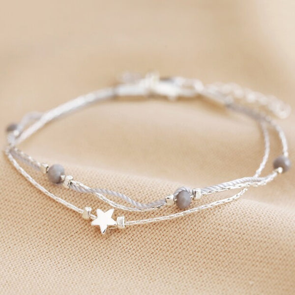Star Double Strand Bracelet in Silver