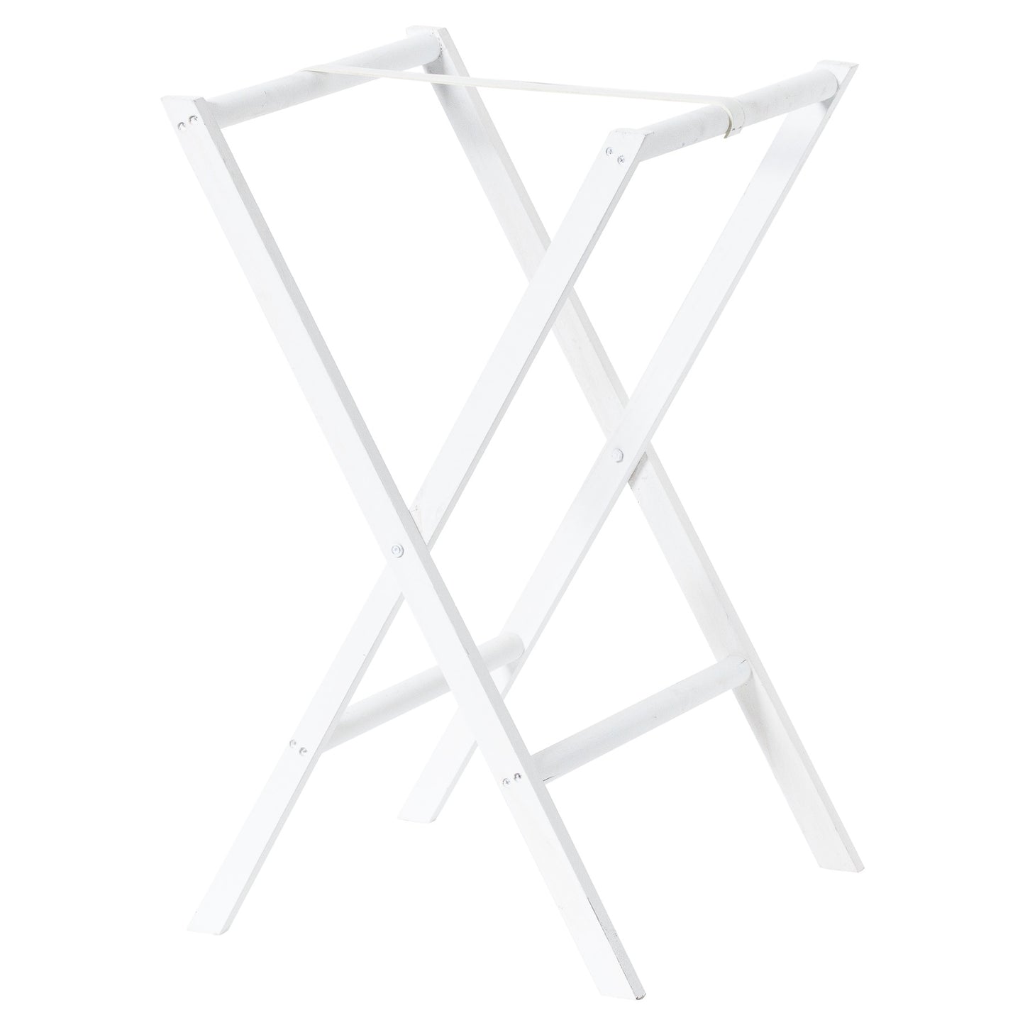 Large White Wash Wicker Basket Tray Table