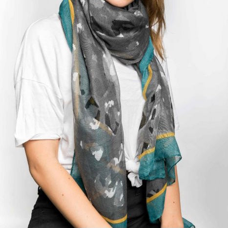 Grey Patterned Scarf