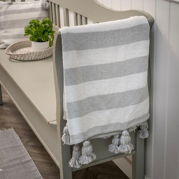 Recycled Cotton Striped Throw