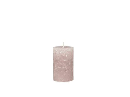 Dusky Pink Rustic Pillar Candle - 4 sizes available