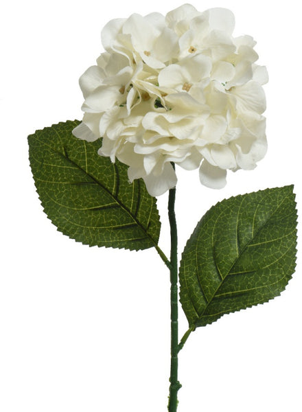 Faux Milky White Hydrangea Stem 66cm