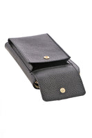 Black Leather Mobile Phone Wallet Combo Bag