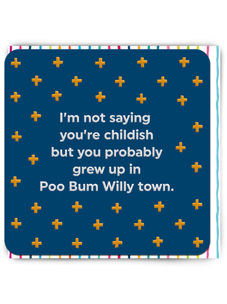 Poo Bum Willy Town - Birthday Card