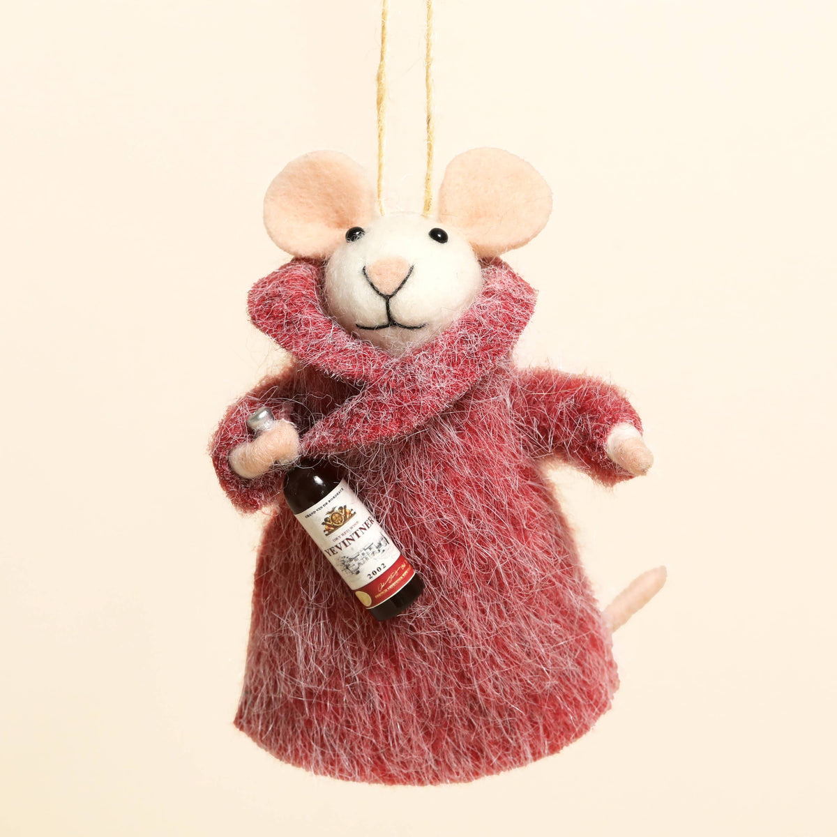 Felt Wine Bottle Mouse Hanging Decoration