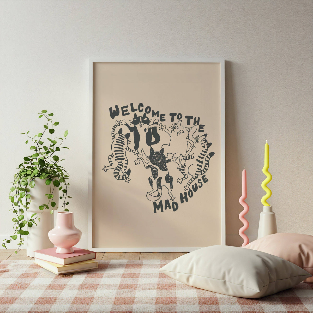 Welcome to the Mad House Funny Hallway Print: A4