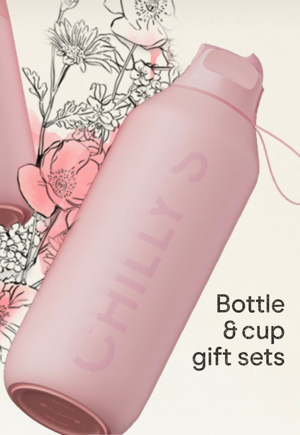 Chilly’s Bottle 1L - Series 2 Flip Bottle Blush Pink