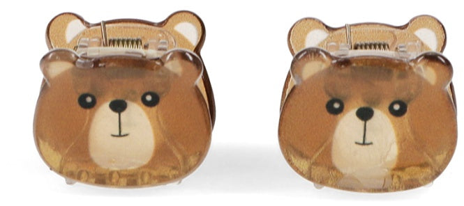 Brown Bear Mini Hair Claw Clips