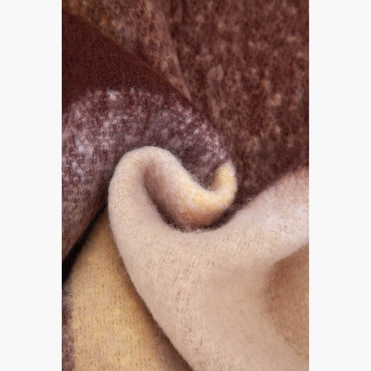 Yara Neutral Square Colour Block Heavyweight Scarf: One-size