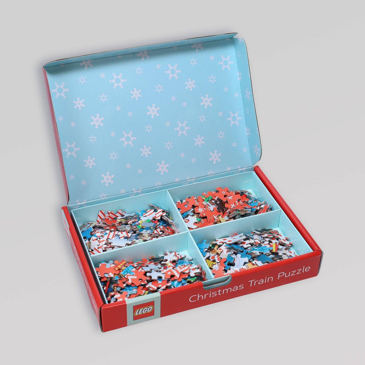 LEGO Christmas Train Puzzle - Four Connecting 100-Piece Puzzles