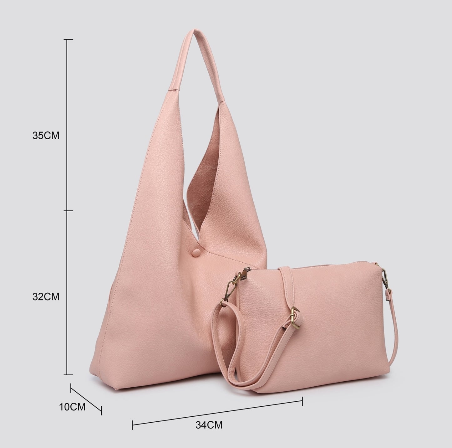 Faux Leather Slouchy Bag in a Bag