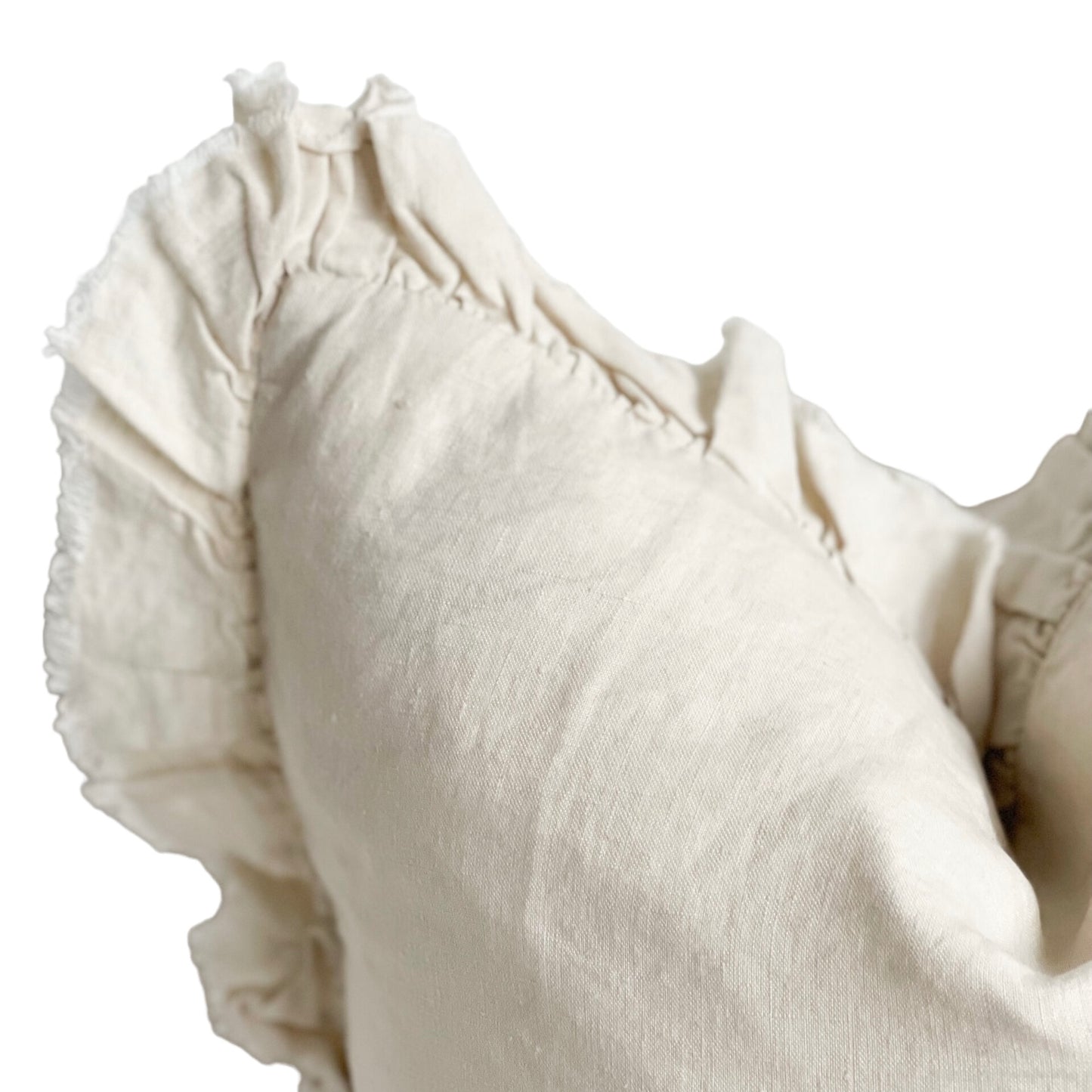 Hattie Ruffle Edge Cream Linen Cushion