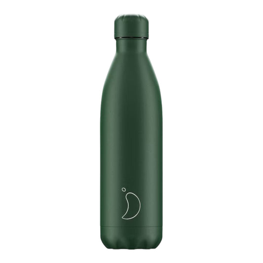 Chilly's Reusable Water Bottle 750ml, Matte All Green
