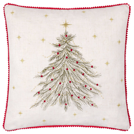 Twinkling Tree Embroidered Cushion 45 x 45cm