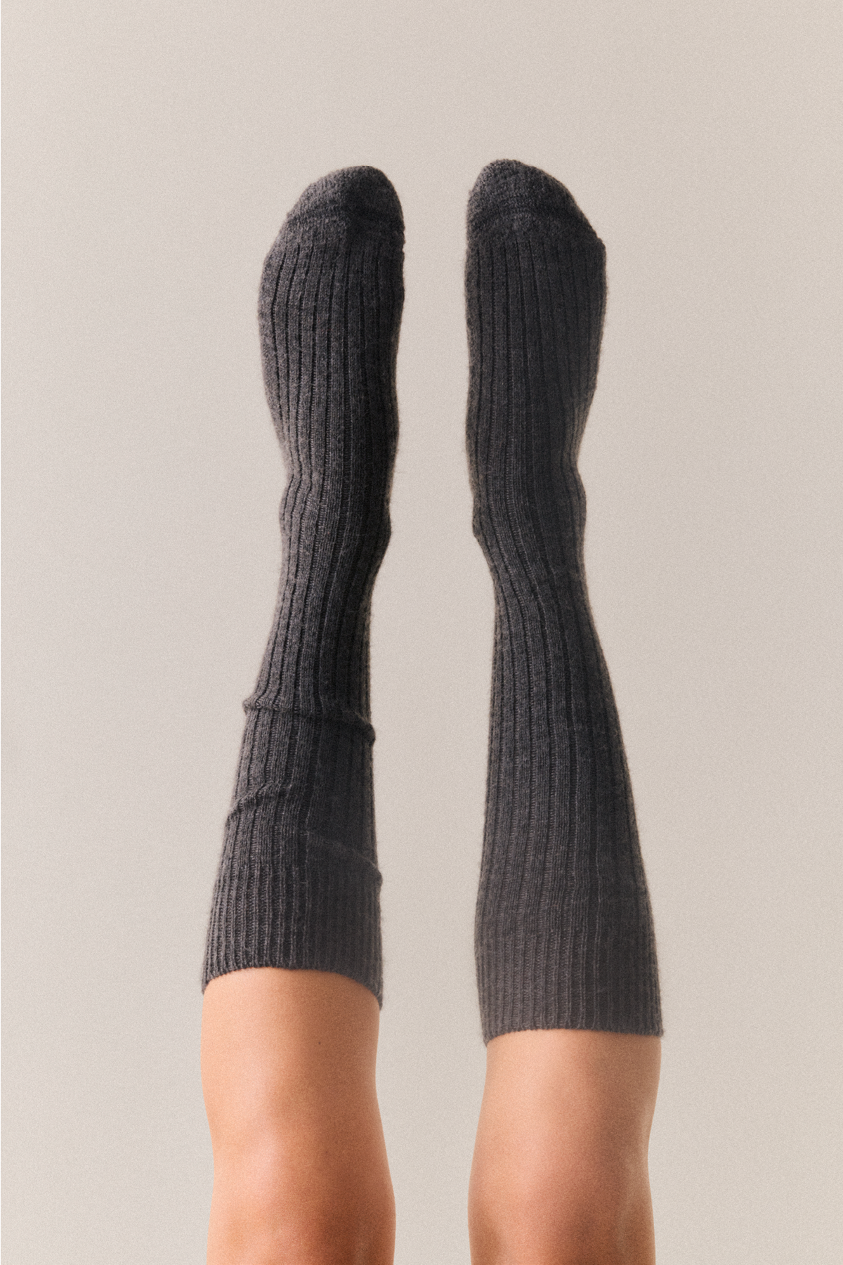 Storm Grey Wool Knee High Socks: Storm Grey / Small (UK 4-7)