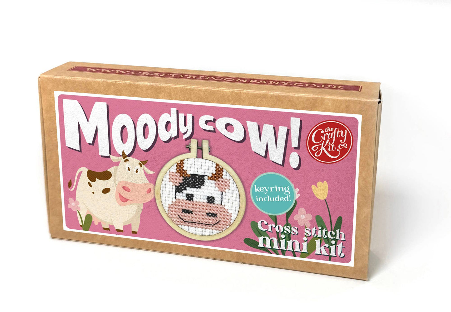 Moody Cow! Mini Matchbox Cross Stitch Kit