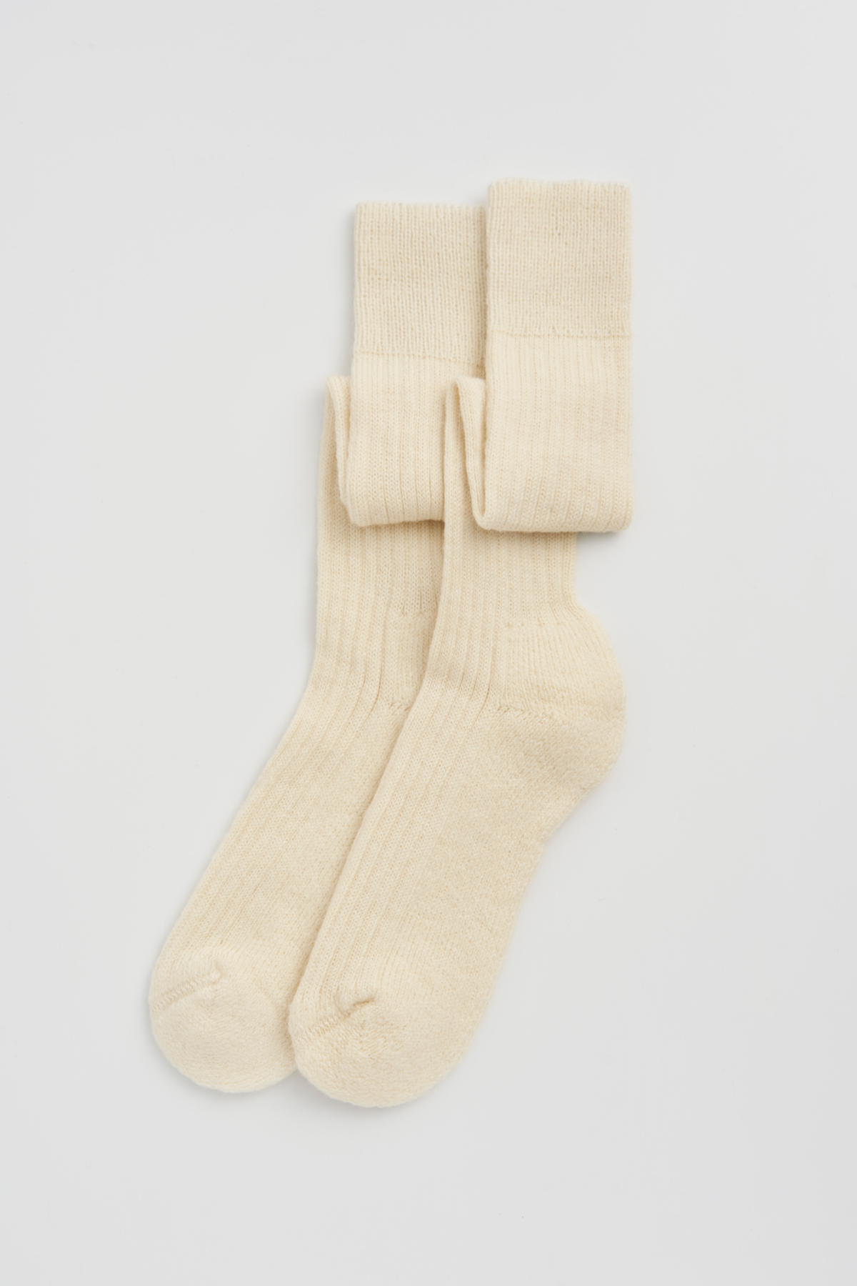 Clotted Cream Wool Knee High Socks: Small (UK 4-7)